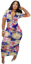 Load image into Gallery viewer, Zip up Multicolored Womens Dress
