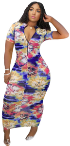 Zip up Multicolored Womens Dress