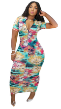 Load image into Gallery viewer, Zip up Multicolored Womens Dress
